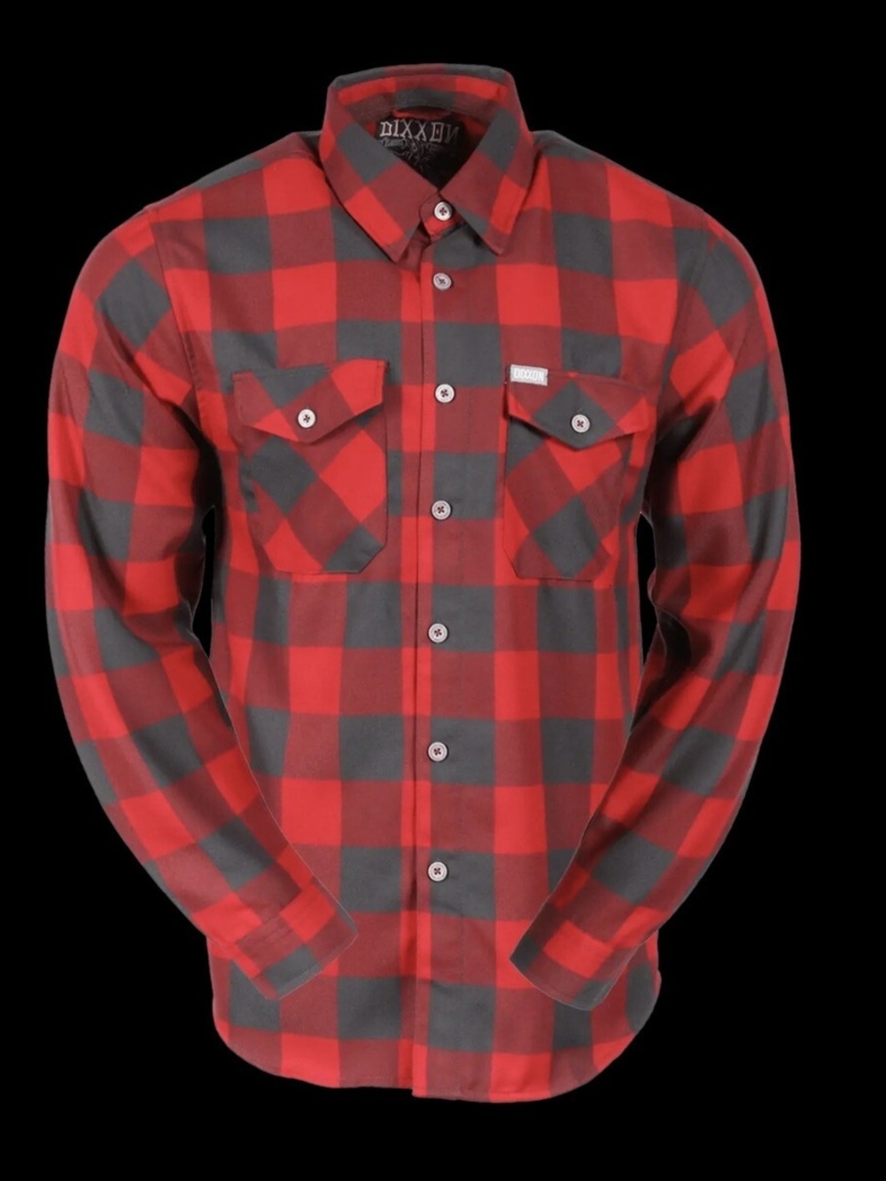 Dixxon Red & Gray Fifty Fifty Flannel Plaid Men's Button-Up Shirt